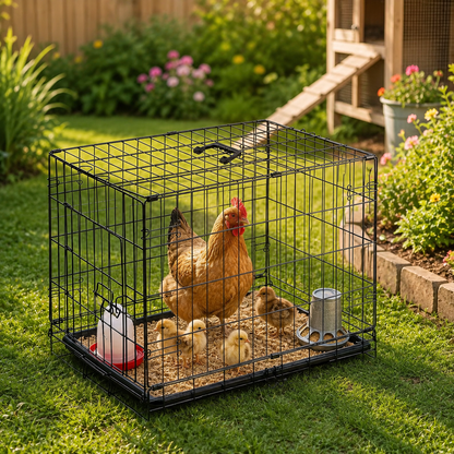 Cozyora FlockCare™ Recovery & Isolation Cage – Foldable 30” Care Crate for Weak, Injured, Bullied Hens & Chicks