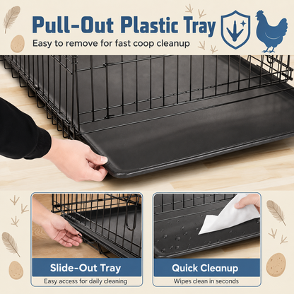 Cozyora FlockCare™ Recovery & Isolation Cage – Foldable 30” Care Crate for Weak, Injured, Bullied Hens & Chicks
