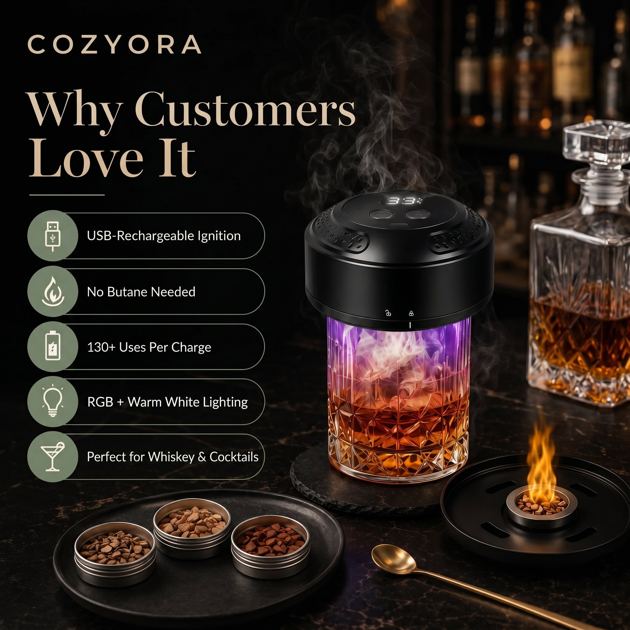 Cozyora™ Electric Whiskey Smoker Kit 2.0